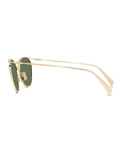 Shop Celine Oval Mineral Lens Sunglasses In Gold/green