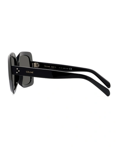 Shop Celine Square Acetate Sunglasses In Black