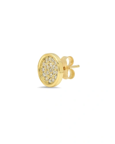 Shop Established Jewelry 18k Diamond Pave Circle Stud Earrings In Gold