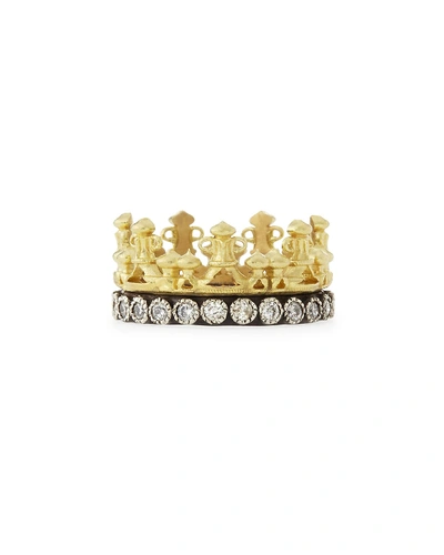 Shop Armenta Old World 18k Gold Midnight Diamond Crown Ring