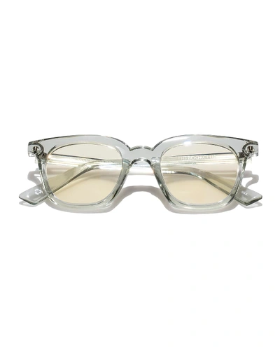 Shop The Book Club The Snatcher In Black Tie Cat-eye Reading Glasses In Sea Spray