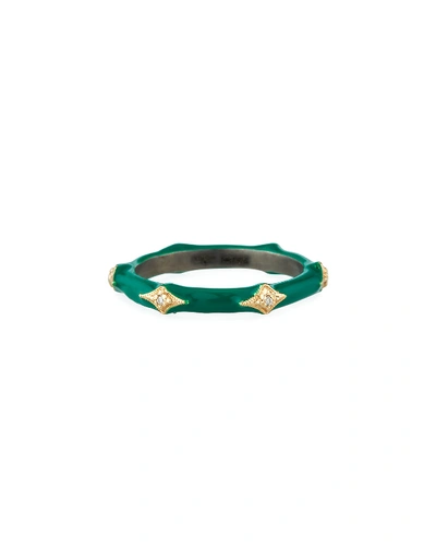 Shop Armenta Cuento Enamel Diamond Crivelli Ring In Green
