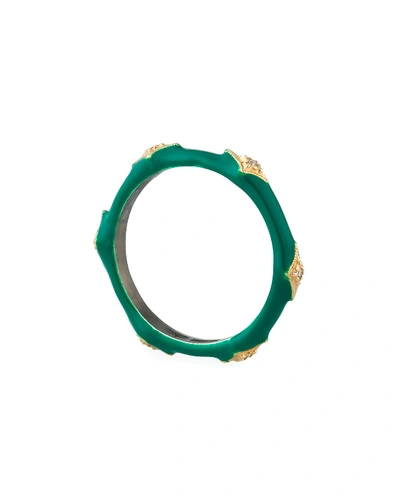 Shop Armenta Cuento Enamel Diamond Crivelli Ring In Green