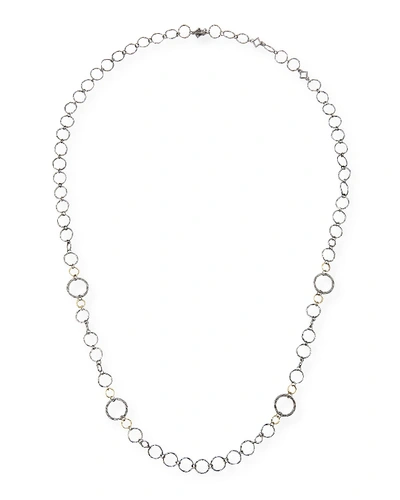 Shop Armenta Old World Long Alternating Circle-link Necklace In Gold