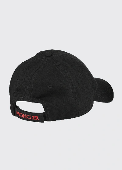 Shop Moncler Logo Baseball Cap In Black