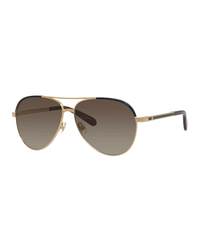 Shop Kate Spade Amaris Two-tone Aviator Sunglasses In 04z0r
