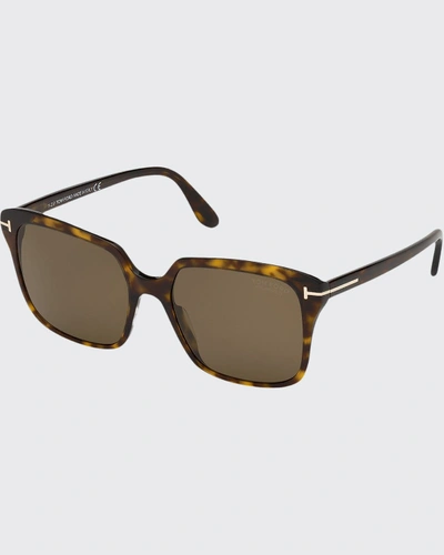 Shop Tom Ford Faye Square Acetate Sunglasses In Pink