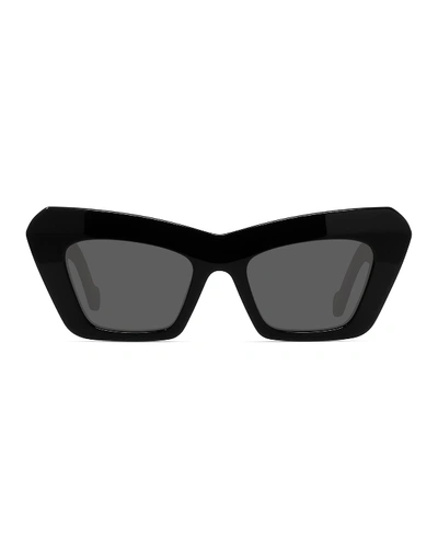 Shop Loewe Cat-eye Acetate Sunglasses In Black