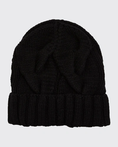 Shop Loro Piana Chunky Knit Cashmere Beanie Hat In Black