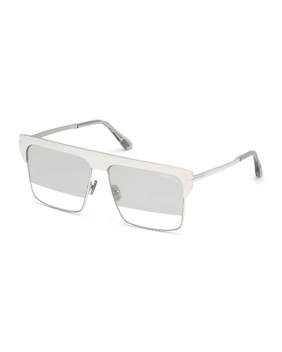 Shop Tom Ford West Two-tone Mirrored Square Sunglasses In Gray