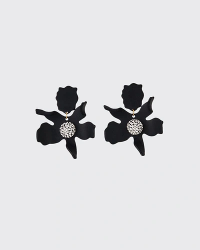 Shop Lele Sadoughi Lily Stud Earrings W/ Crystals In Jet
