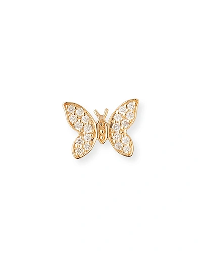 Shop Sydney Evan 14k Diamond Tiny Butterfly Stud Earring, Single In Gold