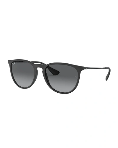 Ray Ban Ray-ban Erika 54mm Gradient Round Sunglasses In Black