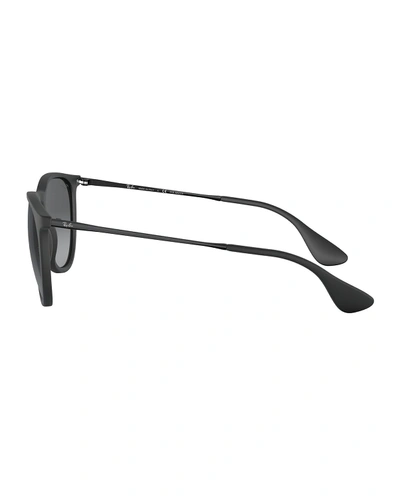 Ray Ban Ray-ban Erika 54mm Gradient Round Sunglasses In Black