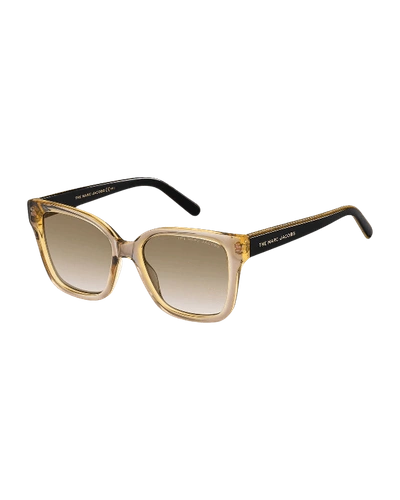 Shop The Marc Jacobs Square Two-tone Acetate Sunglasses In Light Brown