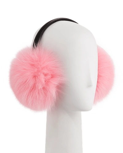 Shop Gorski Fox Fur Earmuffs In Light Pink