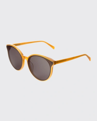 Shop Illesteva Helen Acetate Cat-eye Sunglasses In Honey