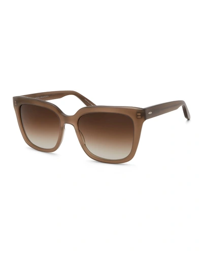 Shop Barton Perreira Bolsha Rectangle Gradient Sunglasses In Smokey Topaz
