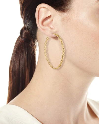 Shop Jennifer Zeuner Carmine Link Hoop Earrings In Silver