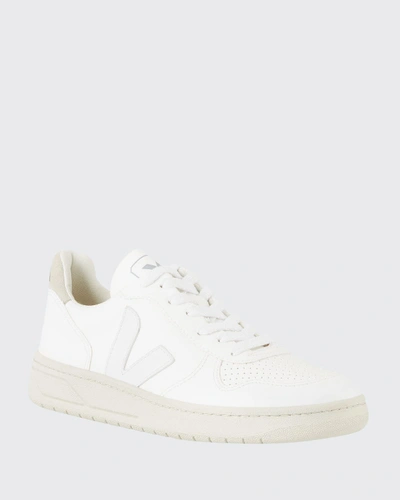 Shop Veja V10 Bastille Flat Sneakers In White