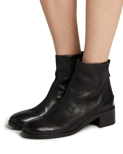 Shop Marsèll Listo Rustic Leather Zip Booties In Black