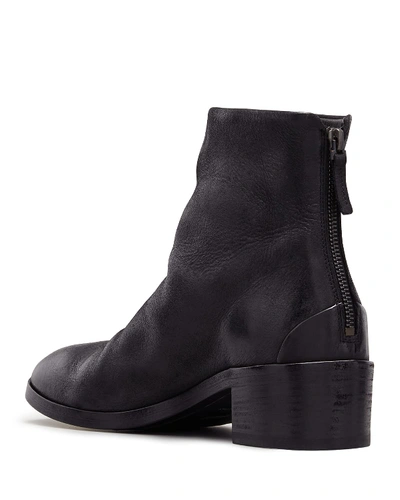 Shop Marsèll Listo Rustic Leather Zip Booties In Black