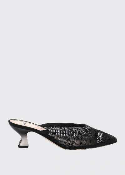 Shop Fendi Colibri Ff Embellished Mules In Black