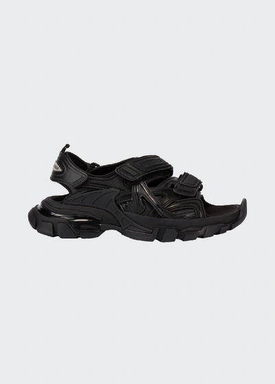 Shop Balenciaga Track Grip Strap Sport Sandals In Black
