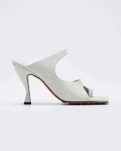 Shop Bottega Veneta Crunch Lux Open-square Mule Sandals In White