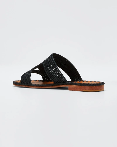 Shop Carrie Forbes Moha Woven Flat Sandals In Black