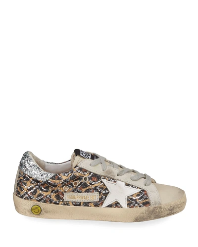 Shop Golden Goose Superstar Leopard Embellished Sneakers, Toddler/kids