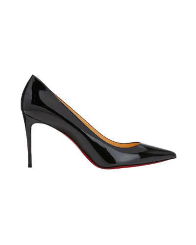 Shop Christian Louboutin Decollete 85mm Patent Leather Red Sole Pumps In Black