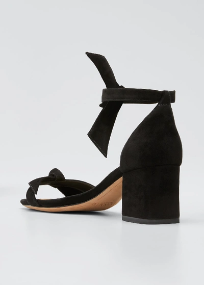 Alexandre Birman Clarita Suede 60mm City Sandals In Black