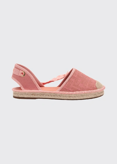 Shop Fendi Roam Ankle-tie Flat Espadrilles In Pink