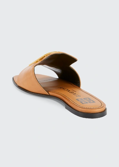 Shop Givenchy 4g Flat Mule Sandals In Brown