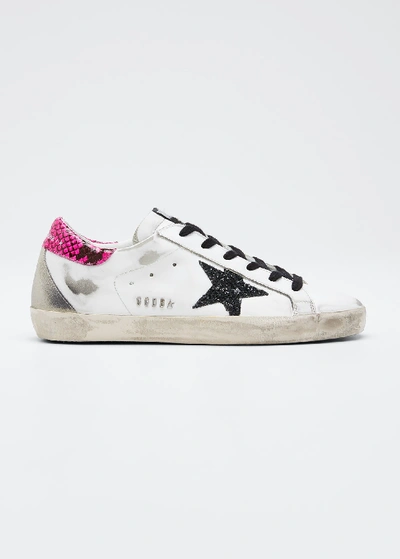 Shop Golden Goose Superstar Snake-print Sneakers In White