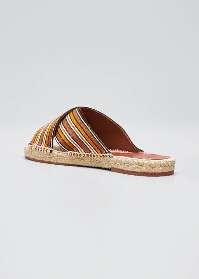 Shop Loro Piana Crossover Suitcase Striped Espadrilles In Brown