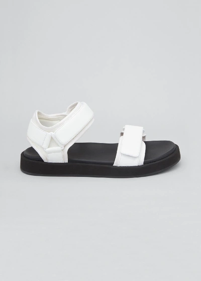 Shop The Row Hook-and-loop Sandals In Eggshell