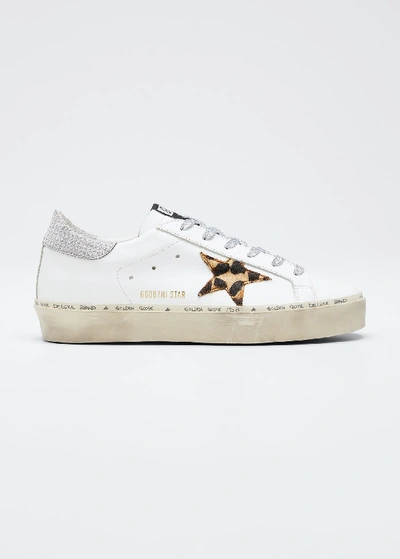 Shop Golden Goose Hi Star Leopard Metallic Sneakers In White