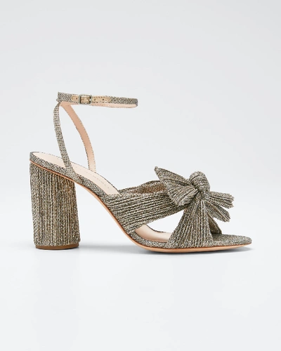 Shop Loeffler Randall Camellia Knotted Ankle-strap Sandals In Gold