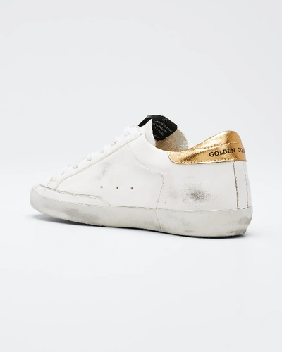 Shop Golden Goose Superstar Leather Low-top Sneakers In White/gold