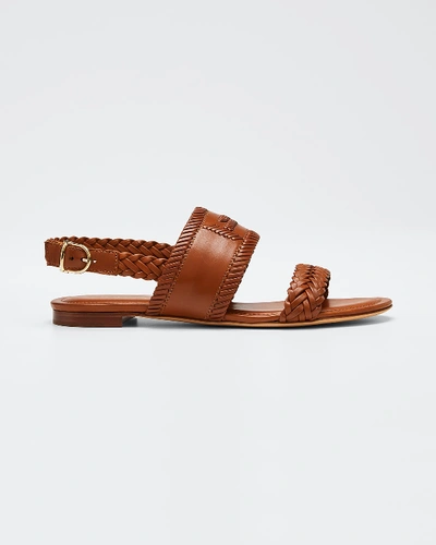 Shop Tod's Selleria Woven Flat Sandals, Brown