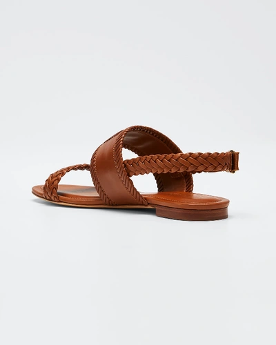 Shop Tod's Selleria Woven Flat Sandals, Brown