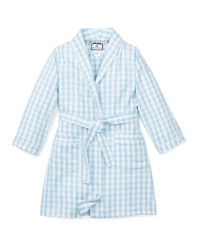 Shop Petite Plume Gingham Robe In Blue Gingham