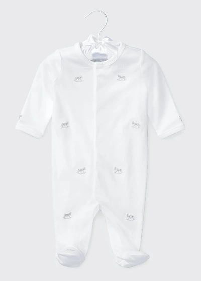 Shop Ralph Lauren Rocking Horse Pima Footie Pajamas, White