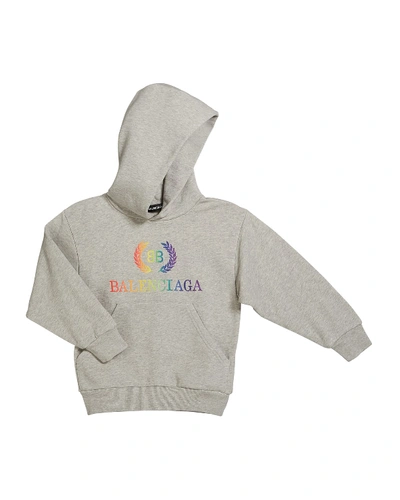 Kids' Logo Crest Hoodie Gray | ModeSens