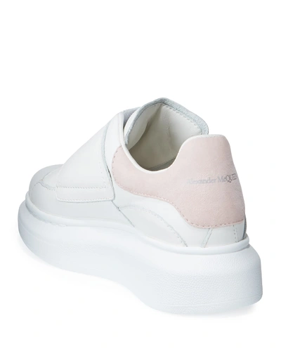 Shop Alexander Mcqueen Boy's Oversized Grip-strap Leather Sneakers, Toddler/kids In Pink