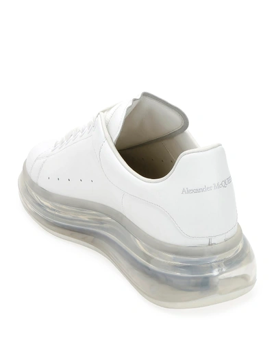 Shop Alexander Mcqueen Men's Oversized Transparent Sole Sneakers In White