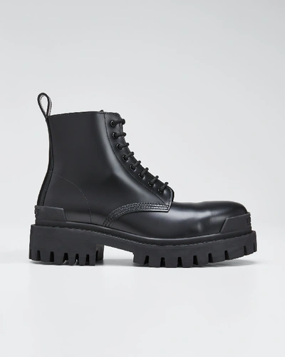 Shop Balenciaga Men's Strike Boots In Black