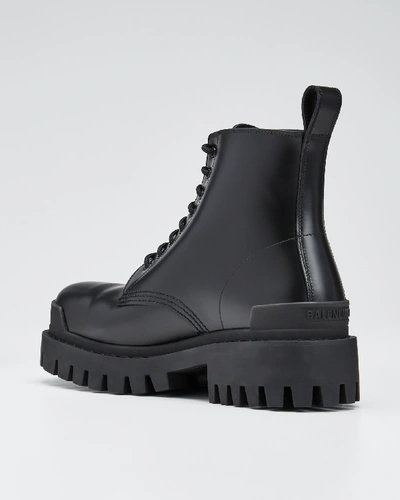Shop Balenciaga Men's Strike Boots In Black